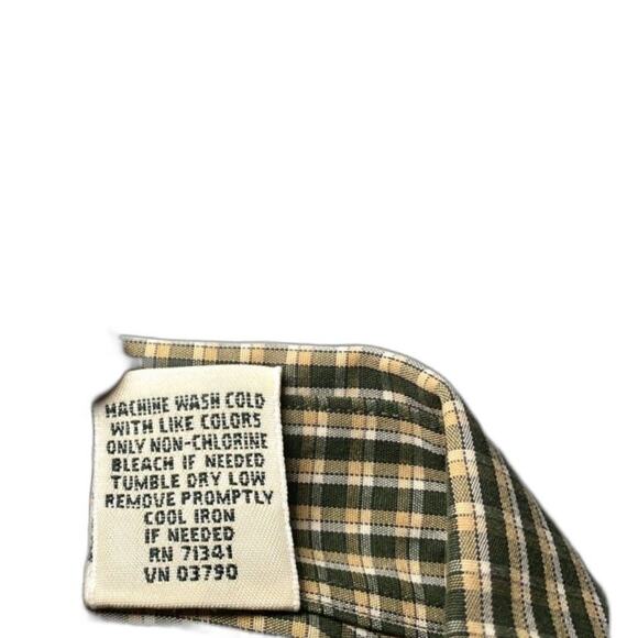 L.L.Bean Men's XL Tall Wrinkle Resistant Green Plaid Dress Shirt 0 WU68 - Picture 2 of 4